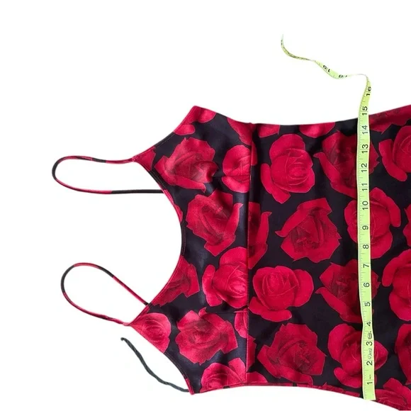 VINTAGE HOT KISS Velvet Floral Rose High-Low Dress - Picture 13 of 14